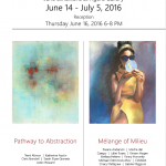 June 14 – July 5, 2016:      “Mélange of Milieu” – Agora Gallery, chelsea, New York, NY